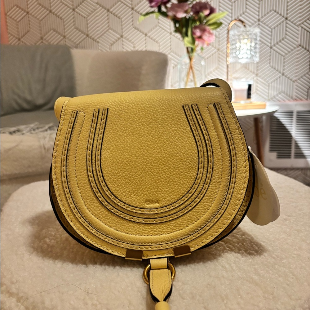Chloe Yellow Crossbody Saddle Bag